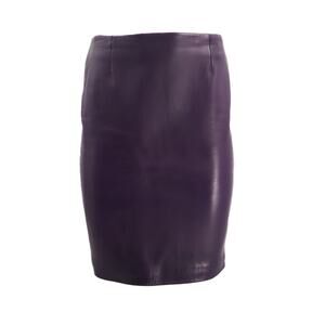 Christian Dior Purple Lambskin Leather Pencil Skirt Size 8